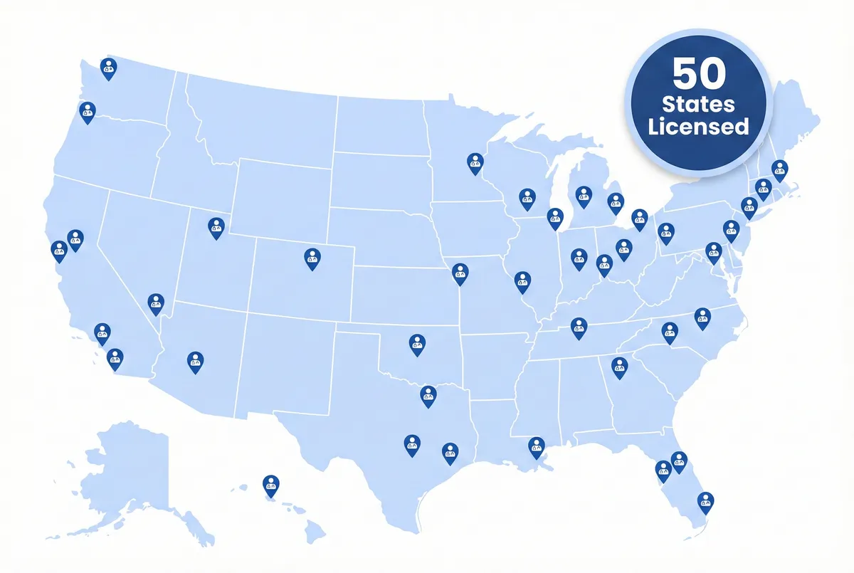 Nationwide provider coverage across 48 US states